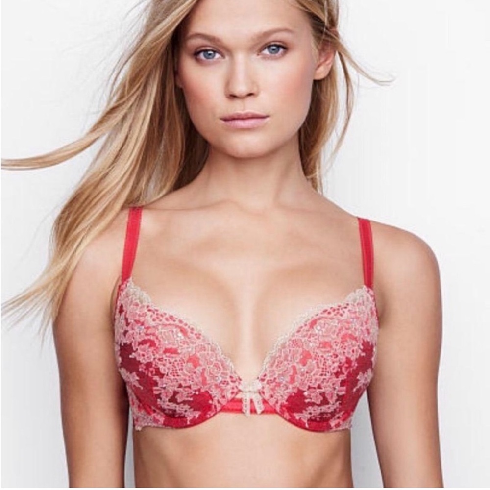 Dream Angels Rhinestone and Lace Push-up Bra